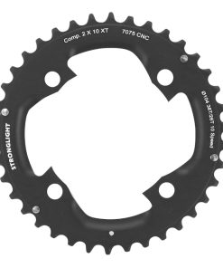 Plateau VTT 4 Branches D.104 Pour Shimano Xt M785 Stronglight Double 38 Dents Exterieur Noir (Pour Interieur 24-26 Dents) Non Filete - Epaisseur 5mm 10V.