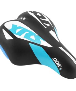 Selle Junior Newton Xrs Noir Deco Bleu-Blanc 203X145mm Rail Acier Noir