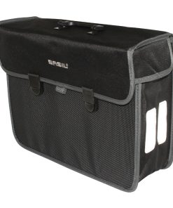 Sacoche Arriere Velo Laterale Basil Malaga Droit-Gauche 17L Fixation Hook On Sur Porte Bagage Noir (40X16X31Cm)