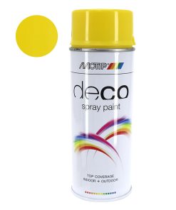 Bombe de Peinture Motip Deco Glycero Brillant Jaune Colza Aerosol 400 ml (01679)
