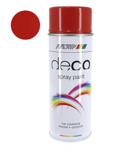 Bombe de Peinture Motip Deco Glycero Brillant Rouge Feu Aerosol 400 ml (01628)