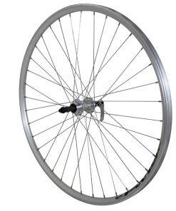 Roue VTC Patin Blocage 700 X 35 - 28" Er10 Argent Arriere Moyeu Alu Roue Libre 7-6V 36 Rayons Jante 19C