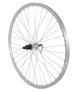 Roue VTC Patin Blocage 700 X 35 - 28" Er10 Argent Arriere Moyeu Qc300 Cassette 11-10-9-8V 36 Rayons Jante 19C