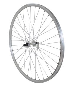 Roue VTC Patin Blocage 700 X 35 - 28" Er10 Argent Avant Moyeu Alu 36 Rayons Jante 19C