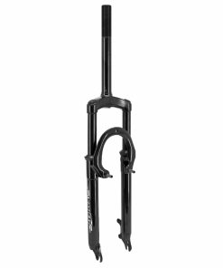 Fourche VTT 26 " M-W A Suspension Acier Ressort-Elastomere Pour V-Brake et Disque Noir Deb. 50mm Pivot (240-85mm) Filete 1"1-8-25,4 Interieur