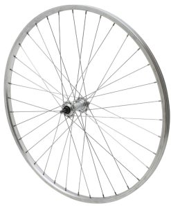 Roue City Patin 650X30A (26X1 3-8) Avant Jante et Moyeu Alu Axe Plein (35-590) (Vendu Avec Ecrou 9X100) Jante 21C