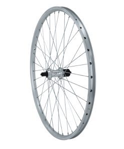 Roue VTT Patin Blocage 26" Er10 Arriere Argent Moyeu Shimano Qc300 10-9-8V Compatible 7V 36 Rayons Jante 21C