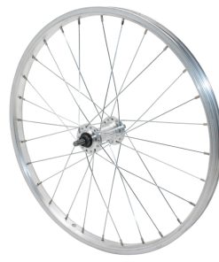 Roue VTT Patin 20" Alu Avant Moyeu Alu Axe Plein (Vendu Avec Ecrou 9X100) Jante 21C 28 Rayons