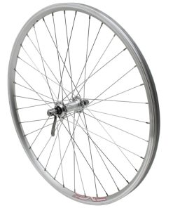 Roue VTT Patin Blocage 26" Er10 Avant Argent Moyeu Alu Jante 19C