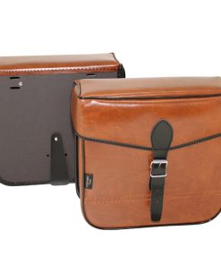 Sacoche Arriere Velo Laterale Sporfabric S14 Style Vintage - Fixation Courroie - Effet Cuir Marron (Lg30Xl11Xh30) (Paire)