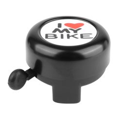 Sonnette Timbre Gravity Alu Noir ''I Love My Bike'' 55mm (Vendu A L'Unite)
