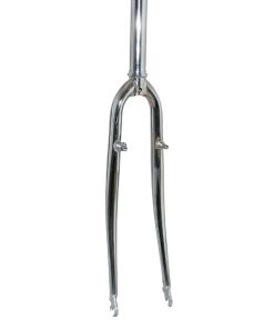 Fourche VTC 700X35 Rigide Cintre Guidone Acier Chrome Avec Tasseaux Pivot Lisse 1''1-8-28,6 Exterieur 300mm