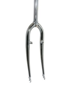 Fourche VTT 26'' Rigide Cintre Guidone Acier Chrome Avec Tasseaux Pivot Lisse 250mm 1''1-8 - 28,6mm Exterieur