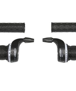 Manette VTT Gravity Indexe Type Gripshift 7V. Avec Revetements (Paire) - Poignee Tournante Compatible Shimano