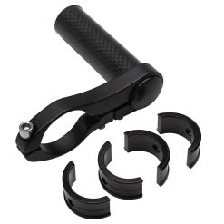 Support Compteur et Eclairage Alu-Carbone Fixation Cintre Guidon 25,8-31,8mm (Largeur 70mm et Diametre 25mm)