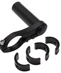 Support Compteur et Eclairage Alu-Carbone Fixation Cintre Guidon 25,8-31,8mm (Largeur 70mm et Diametre 25mm)