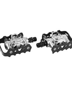 Pedale VTT Automatique Polyvalente Newton Avec 1 Face Shimano-SPD Noir Alu D9-16 354G Avec Cales (Paire)