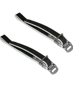 Courroie Cale Pied Noir Cuir (Paire)