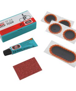 Kit Reparation Chambre a Air Tip Top Tt01 Tour Boite (4 Patchs F0 15mm + 1 Patch F2 45X15mm + Colle 3G + Papier Ponce) Avec Notice (506 0007)