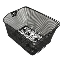 Panier Arriere Acier Nid Abeille Newton Noir Avec Anse Fixation Etau Sur Porte-Bagage (L40 X L30 X H20)