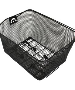 Panier Arriere Acier Nid Abeille Newton Noir Avec Anse Fixation Etau Sur Porte-Bagage (L40 X L30 X H20)