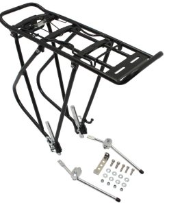 Porte Bagage Velo Arriere A Tringles Gravity Alu Noir Reglable 28"-26"-24'' Pour Cyclotouriste