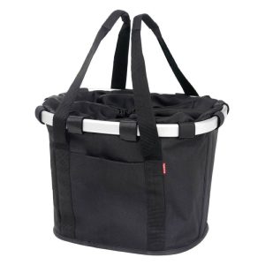 Panier Avant Toile Klickfix Bikebaskets Noir Fixation sur Cintre 15l (35x28x26cm) (Livre sans Fixation)
