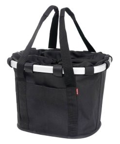 Panier Avant Toile Klickfix Bikebaskets Noir Fixation sur Cintre Guidon 15l (35x28x26cm) (Livre sans Fixation)