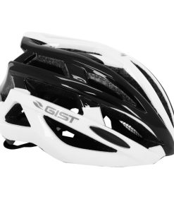 Casque Velo Adulte Gist Route Planet Blanc-Noir In-Mold Taille 58-62 Reglage Molette 212grs