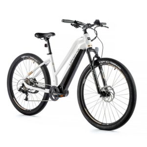 Velo Electrique-VAE VTT 29 Leader Fox Swan 2023 Femme Blanc 9V Moteur Central Bafang M300 36V 80Nm Batterie 15Ah (16