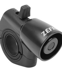 Sonnette Timbre Zefal Trail Bike Bell Debrayable Alu Noir Fixation Collier Silicone Diam 22,2 A 35 MM (Levier Mode Sonore - Muet) - Portee 80 M