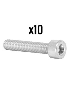 Vis CHC 6 Pans Creux M6 X 20 MM Chrome (Sachet de 10 Pieces) - XBIKE -