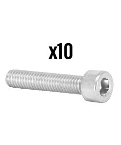 Vis CHC 6 Pans Creux M6 X 35 MM Chrome (Sachet de 10 Pieces) - XBIKE -