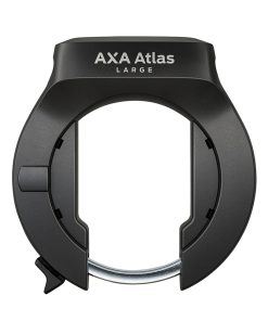Antivol Velo Fer A Cheval Axa Atlas Large Noir avec Fixation (Fixation sur Cadre Largeur de 83,5 MM À 95 MM) Ecart Pneu 58 MM (Cle Retractable) - Securite Niveau 14-15