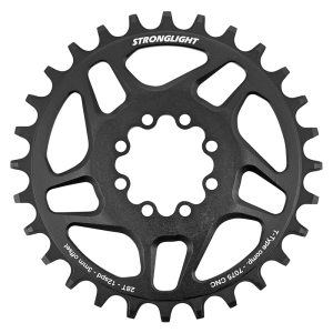 Plateau VTT Direct Mount 8 Trous pour SRAM Sx-Nx-Gx Stronglight Mono Alu Noir 28DTS - 12V. Narrow Wide (Deport 3mm)