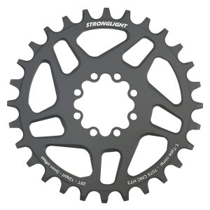 Plateau VTT Direct Mount 8 Trous pour SRAM X01-XX1 Stronglight Mono Alu HT3 Noir 28DTS - 12V. Narrow Wide