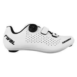 Chaussure Route Sidebike Rival Blanc T45 Fixation Boa Atop-Velcro Compatible Look-Shimano (Paire)