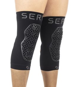 Protection Genouilleres VTT Seryt Vented Flow Alps Antibacterien, Antiderapante, sans Couture, Ouverture Derriere Genou Noir M (Vendu A la Paire) 220 G - Ce en 1621.1 Niveau 1 - Pedalage Fluide