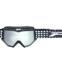 Masque-Lunettes Cross Progrip 3201 Fl Atzaki Multilayered Noir Mat Ecran Miroir Argent Anti-Rayures-Anti U.v. Compatible avec Port Lunettes de Vue (Homologue Ce-en Ac-12072 Rev.1)