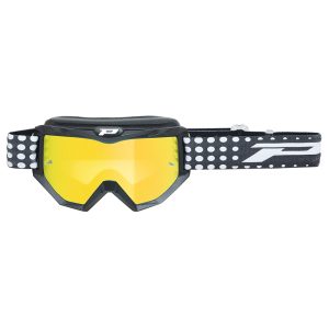 Masque-Lunettes Cross Progrip 3201 Fl Atzaki Multilayered Noir Mat Ecran Miroir Jaune Anti-Rayures-Anti U.v. Compatible avec Port Lunettes de Vue (Homologue Ce-en Ac-12072 Rev.1)