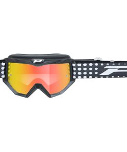 Masque-Lunettes Cross Progrip 3201 Fl Atzaki Multilayered Noir Mat Ecran Miroir Rouge Anti-Rayures-Anti U.v. Compatible avec Port Lunettes de Vue (Homologue Ce-en Ac-12072 Rev.1)