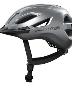 Casque Velo Adulte Abus Urban-I 4.0 Champagne Beige Taille M (54-58cm) Reglage Molette - Eclairage Arriere Usb (Vendu A l'Unite en Boite)