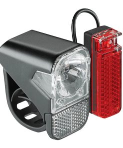 Eclairage Velo A Pile Kit Axa Visto 3 Leds Noir avec Interrupteur Livre avec 3 Piles Aaa et Fixations - Homologue