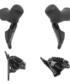Frein A Disque Route Hydraulique Shimano 105 Avant et Arriere 12V. Di2 R7170 Double Noir (Levier-Manette avec Etrier Br-R7070 + Durite Assemble 1000mm Avant et 1700mm Arriere) (Montage Atelier)