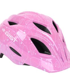 Casque Velo Enfant Gist Welly Rose avec Motifs Taille 52-56cm avec Molette et Eclairage Led