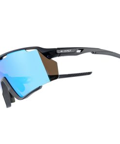 Lunettes Velo Adulte Gist Nova Monture Noir Verre Bleu Polycarbonate (Protection 100% contre UVA, UVB, Uvc et Lumiere Bleue) Compatible Clip Verres Correcteurs Ref 225388