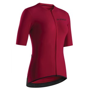 Maillot Gist Lady - Femme Manches Courtes Supremo Zip Total Rouge Amarante L - 5371