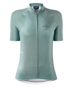 Maillot Gist Lady - Femme Manches Courtes Kin Zip Total Vert Sauge XS - 5372
