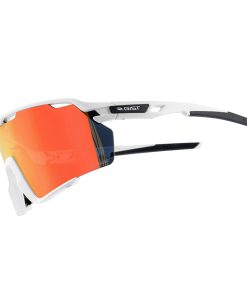 Lunettes Velo Adulte Gist Nova Monture Blanche Verre Rouge Polycarbonate (Protection 100% contre UVA, UVB, Uvc et Lumiere Bleue) Compatible Clip Verres Correcteurs Ref 225388