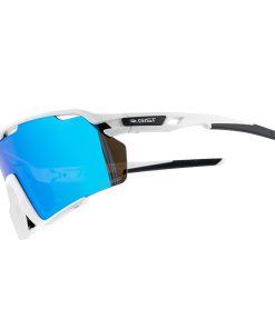 Lunettes Velo Adulte Gist Nova Monture Blanche Verre Bleu Polycarbonate (Protection 100% contre UVA, UVB, Uvc et Lumiere Bleue) Compatible Clip Verres Correcteurs Ref 225388